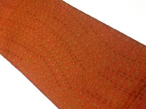 リサイクル　変わりよろけ縞に抽象模様織出し洒落袋帯